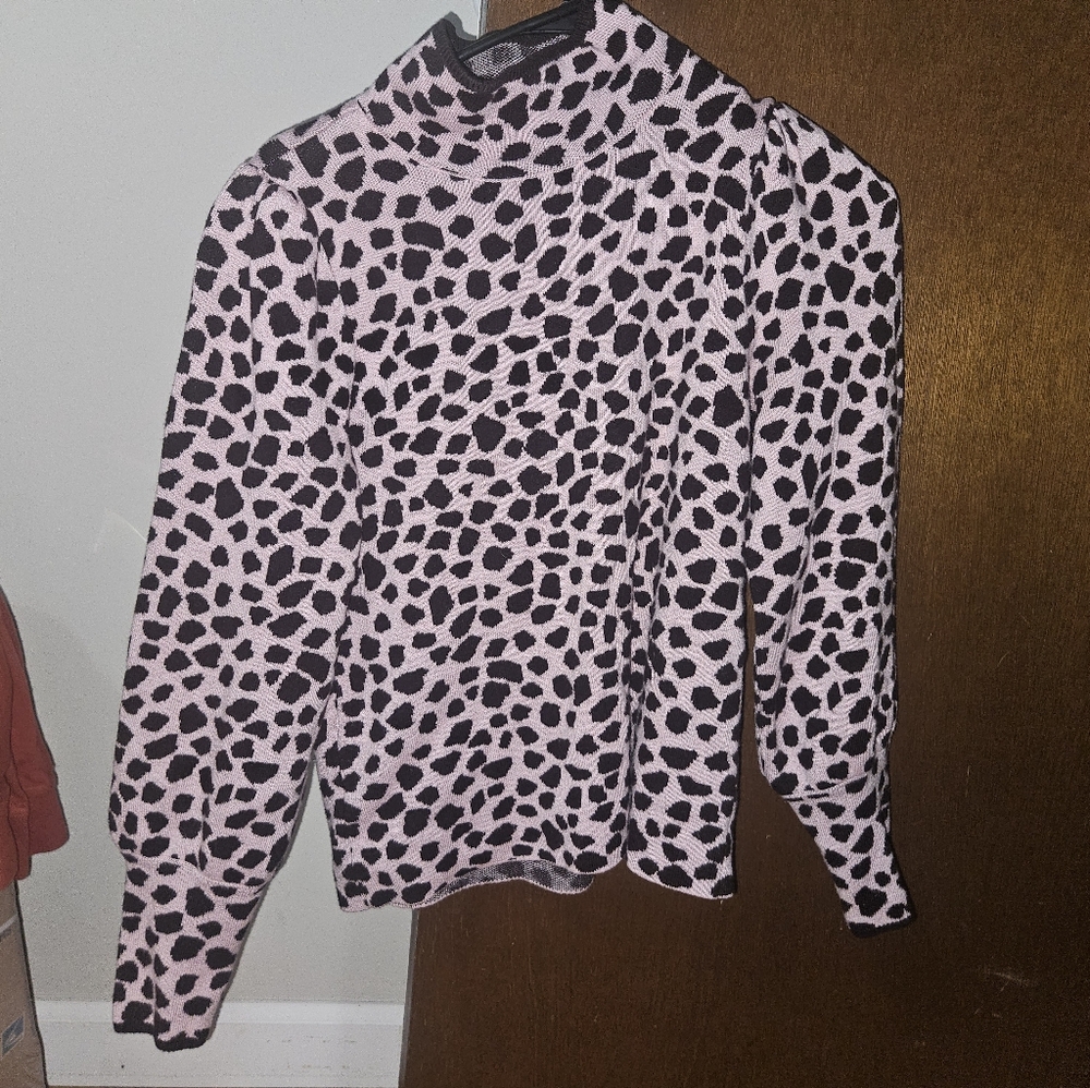 Ann Taylor Cheetah Print Knit Sweater Size Small